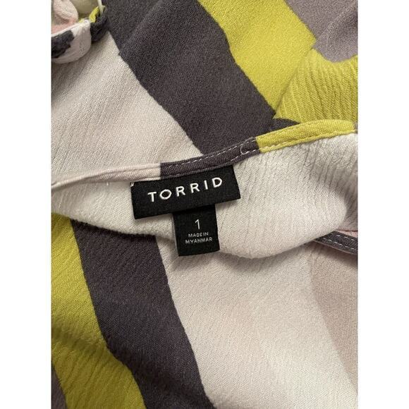 Torrid SOPHIE - Multi Stripe Crinkle Gauze Swing Cami/Tank Plus Size 1/1X - Picture 9 of 12